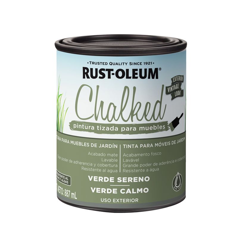 RUST OLEUM - Pintura Tizada de Exterior Base Agua Verde Sereno