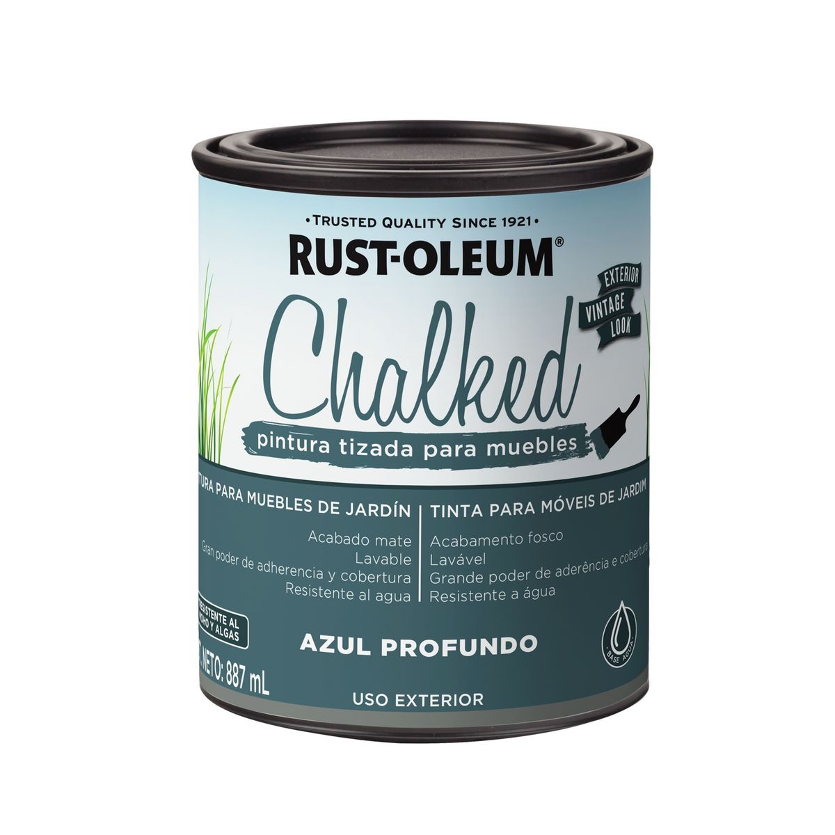 RUST OLEUM - Pintura Tizada de Exterior Base Agua Azul Profundo