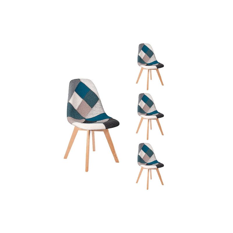 EAMES - Pack 4 Silla Eames Patchwork Celeste
