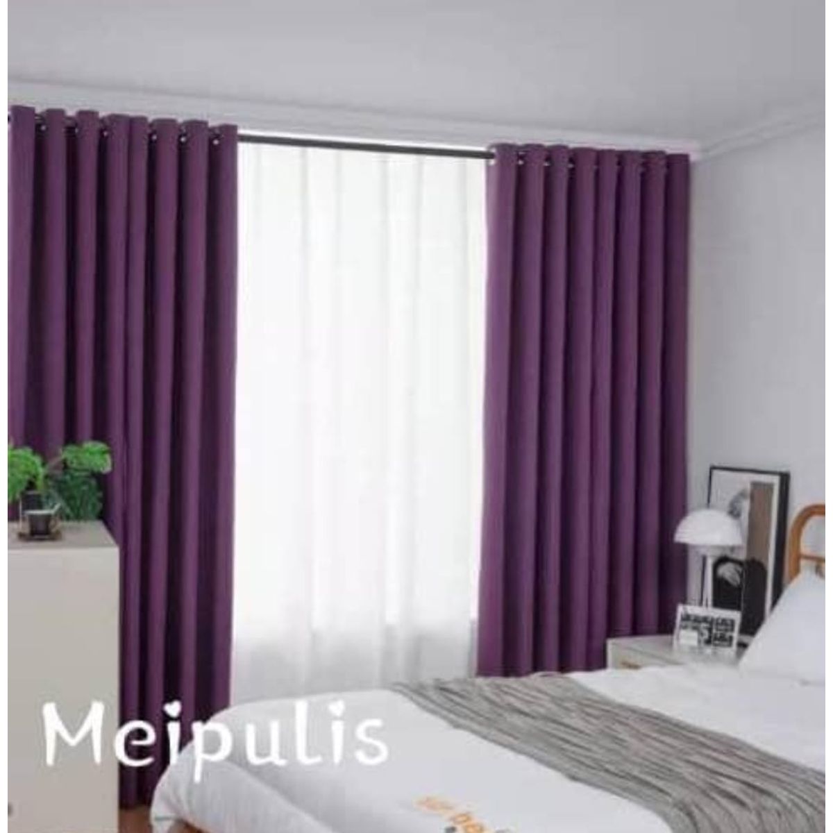 GENERICO - Cortinas Blackout 2 Piezas 140x230 Cm Morado