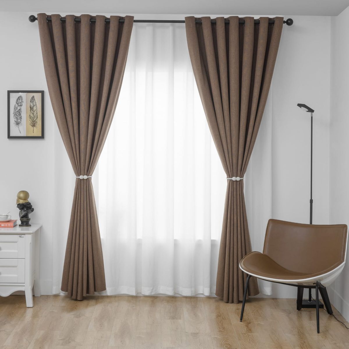 GENERICO - Cortinas Blackout 2 Piezas 140x230 Cm Cafe