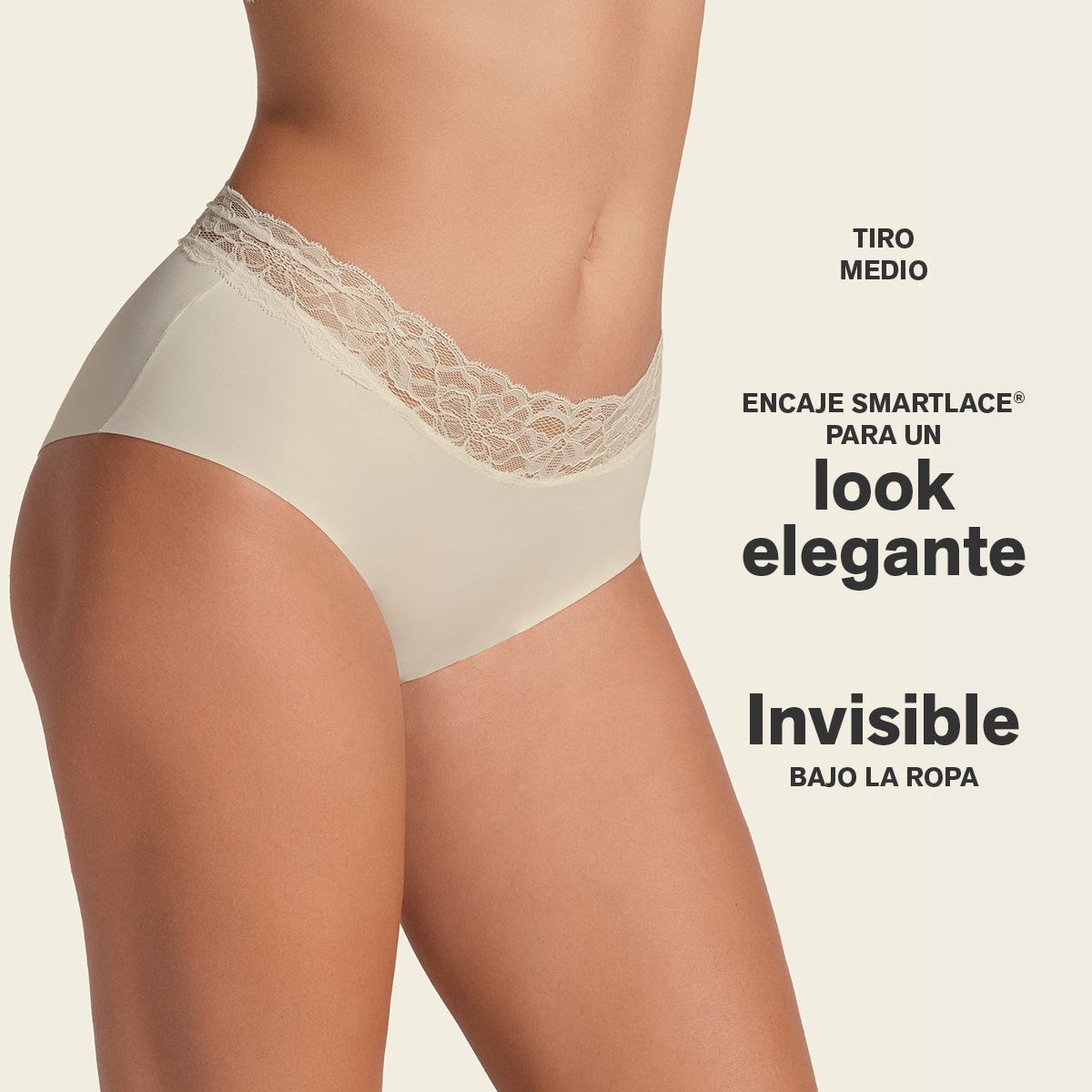 LEONISA - Panties 012960 Hipsters y Cacheteros Crema