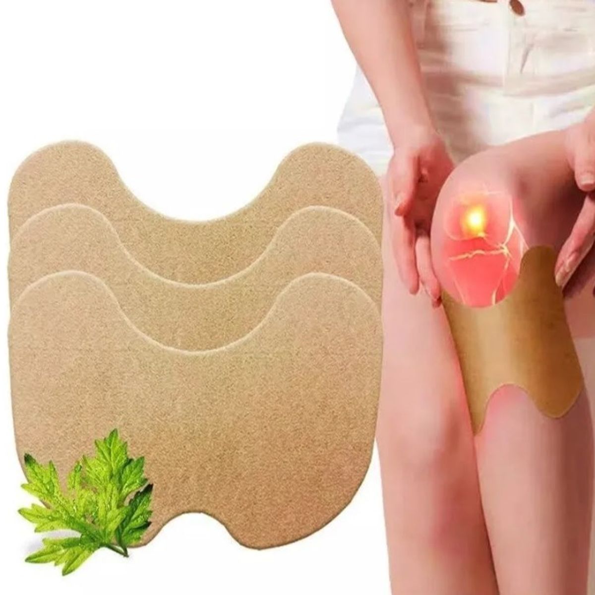 GENERICO - Pack 10 Parches Aliviar Calmar Dolor Rodilla Muscular Hierba