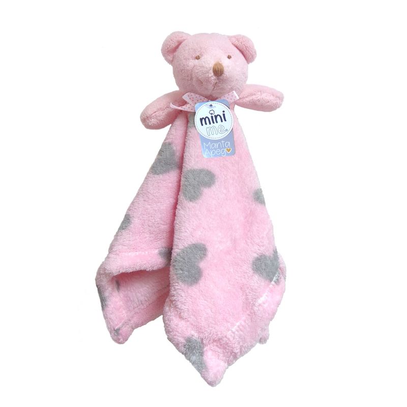 MINI ME - Manta Tuto Apego para Bebé Peluche extra suave rosado