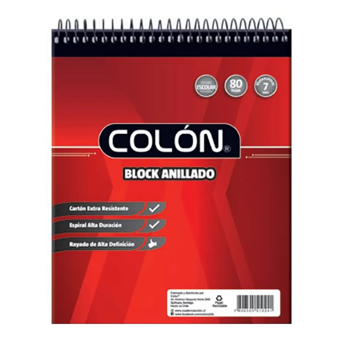 COLON - Block Colón Escolar Espiral Matemáticas 80 hojas 10 unidades
