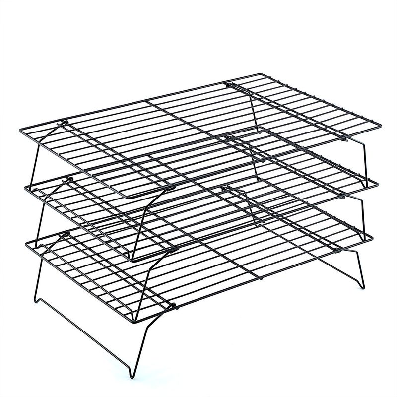 GENERICO - Set 3 Bandejas Enfriamiento Apilables Antiadherentes Cocina