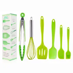 GENERICO - Set 6 Utensilios De Silicona Antiadherentes Cocina Espatula
