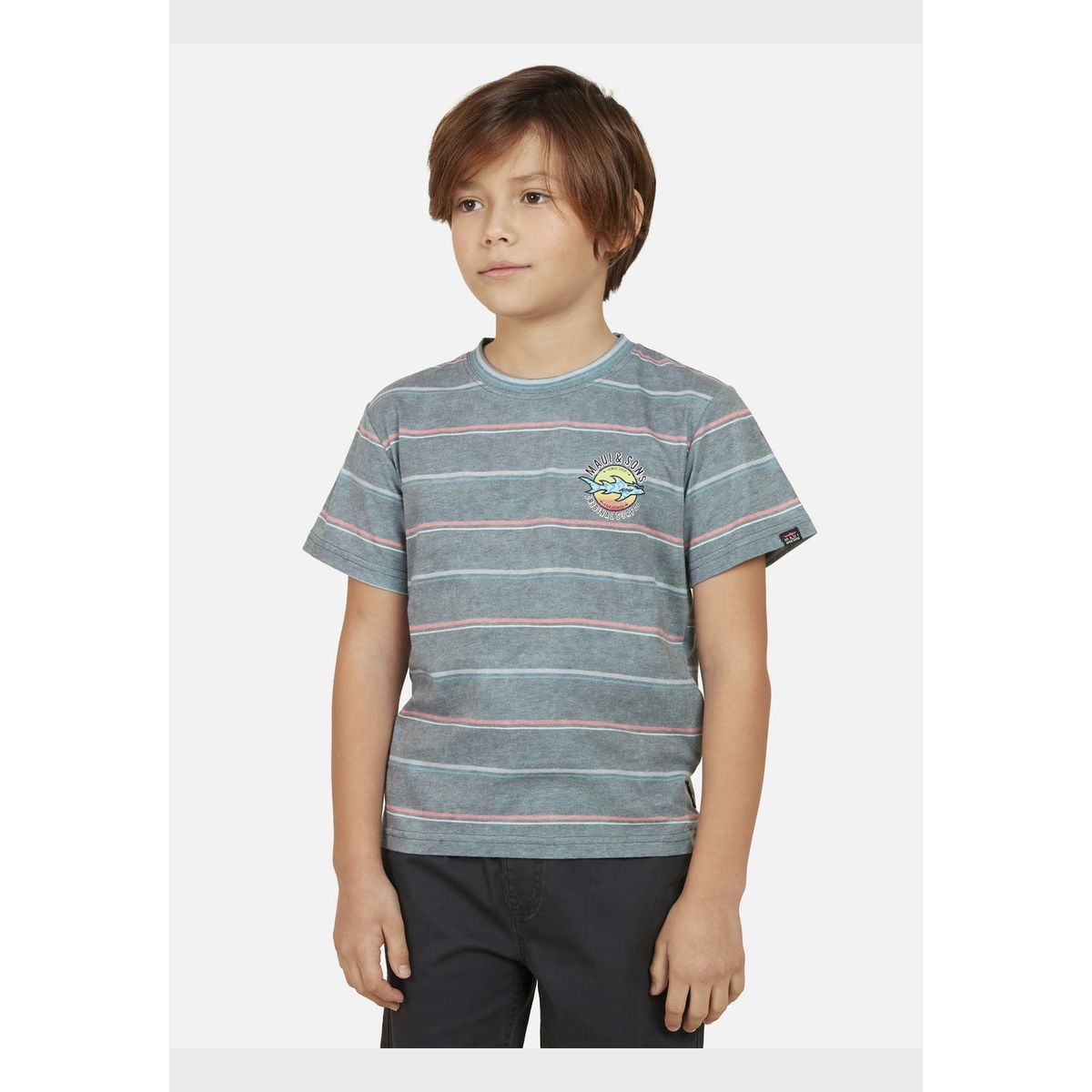 MAUI AND SONS - Polera THE BRIDGE STRIKE SS TEE Niño Gris Maui and Sons