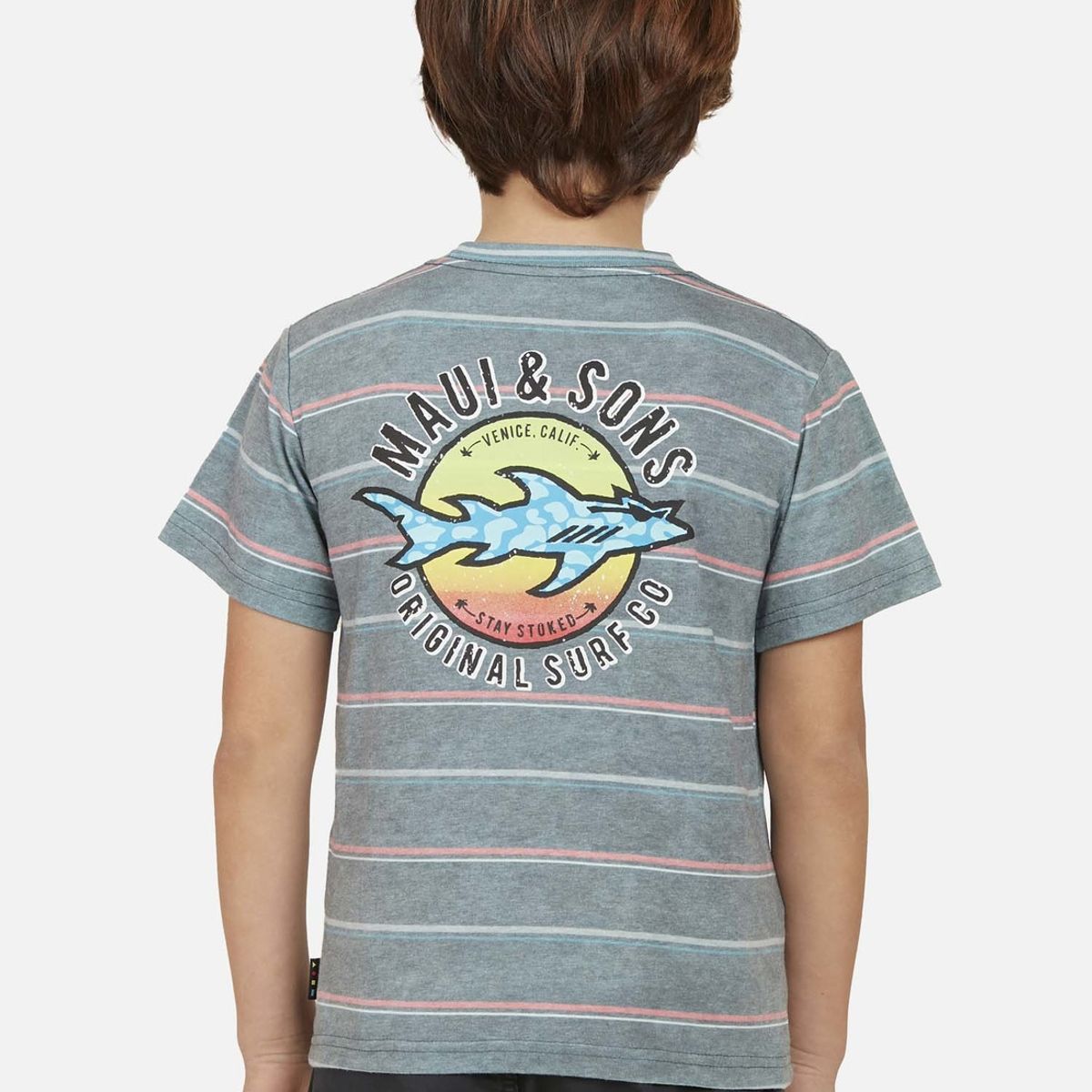 MAUI AND SONS - Polera THE BRIDGE STRIKE SS TEE Niño Gris Maui and Sons