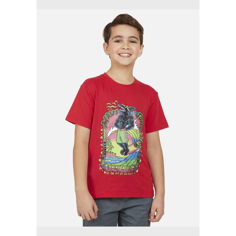 MAUI AND SONS - Polera TUBE RIDING Niño Rojo Maui and Sons