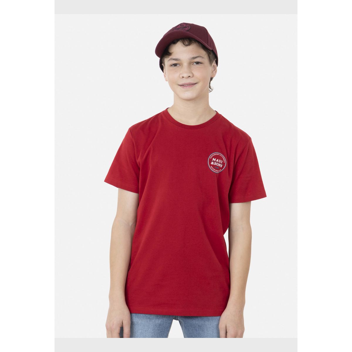 MAUI AND SONS - Polera SURFER'S RING Juvenil Rojo Maui and Sons