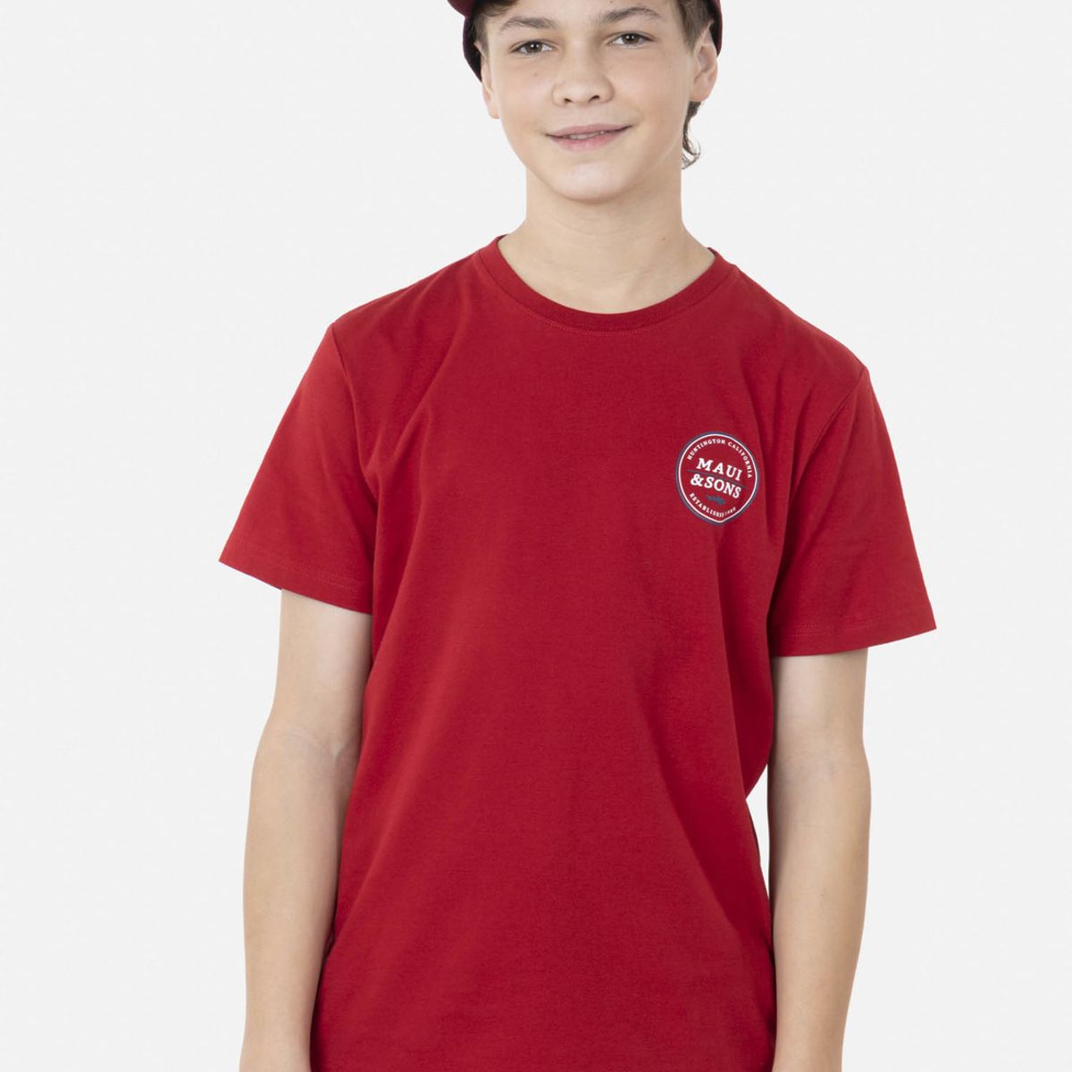 MAUI AND SONS - Polera SURFER'S RING Juvenil Rojo Maui and Sons