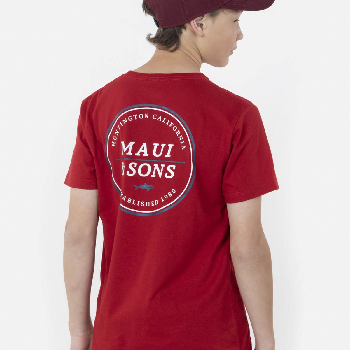 MAUI AND SONS - Polera SURFER'S RING Juvenil Rojo Maui and Sons