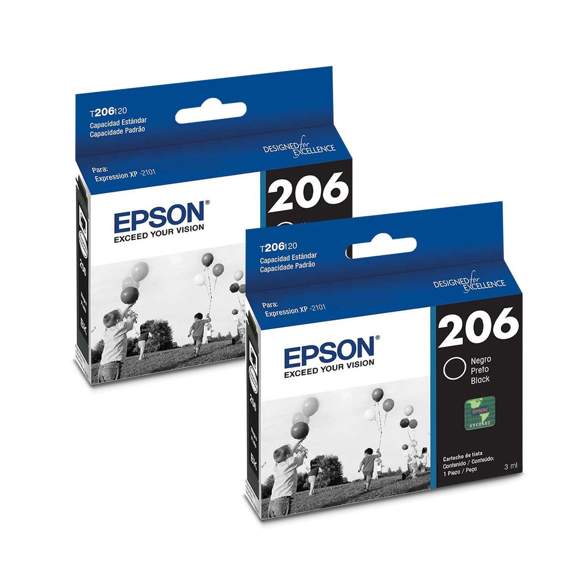 EPSON - 2 Tintas Epson Genuinas T 206 Bk XP-2101 C/iva T206