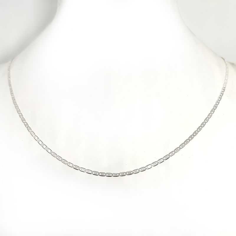 ANDREA COGGIOLA JOYAS - Cadena Plana 50cm Plata Fina 925.
