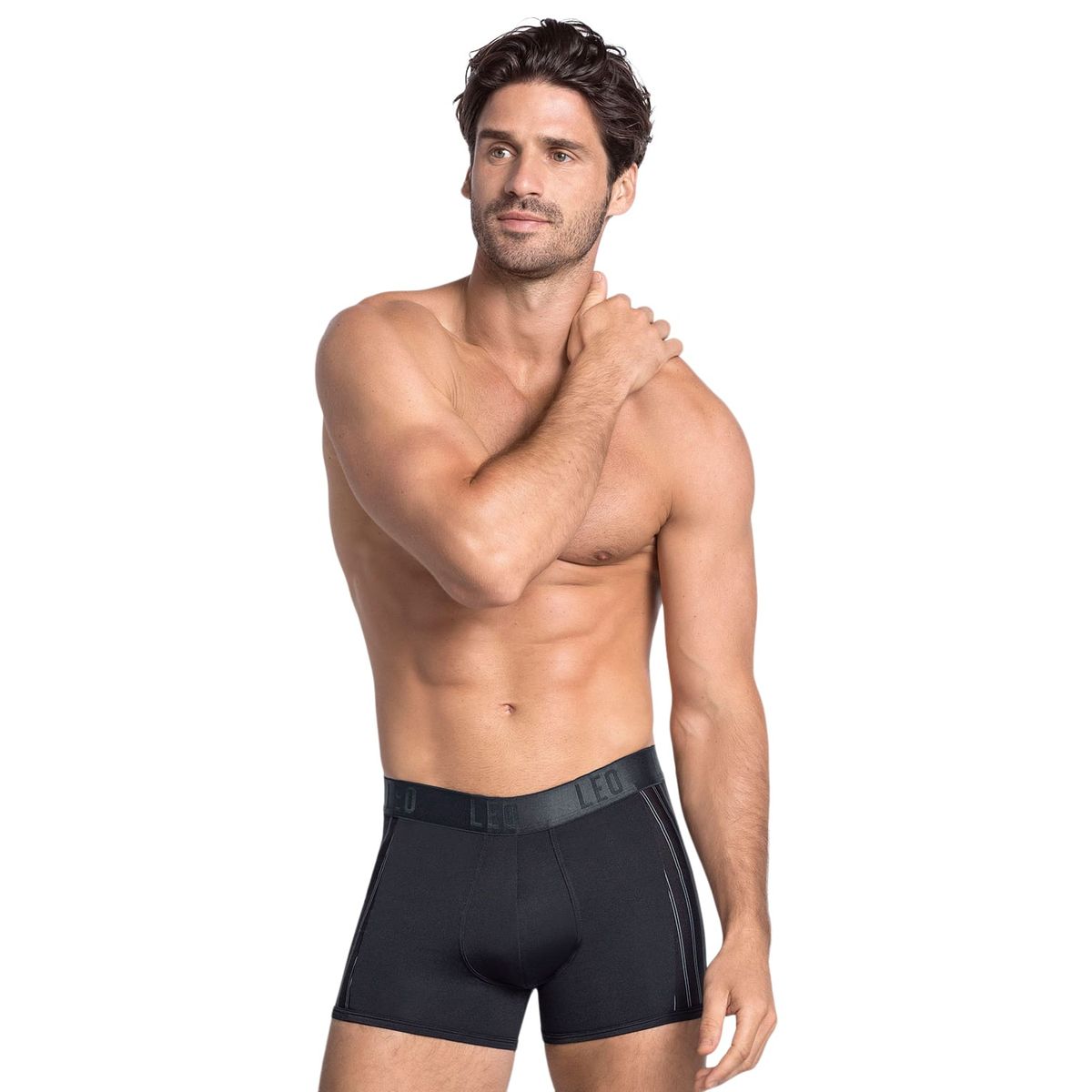 LEO - Ropa Interior Masculina 033127 Boxer Corto Negro