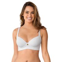 Sostén de realce suave y cubrimiento alto en sisa y espalda Cover Bra 011970 Blanco