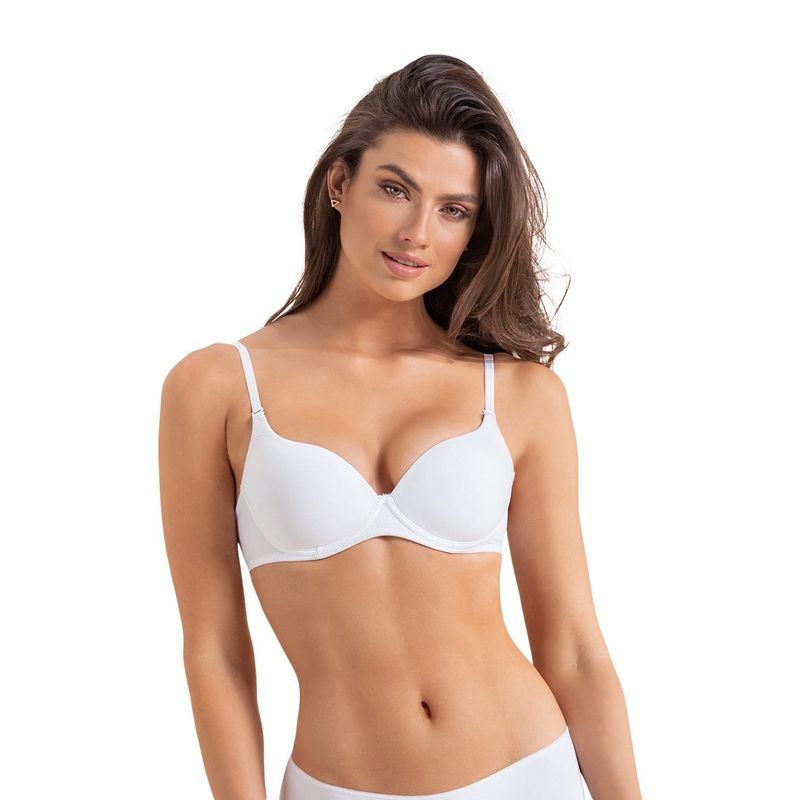 LEONISA - Sostén de realce suave con breteles multiusos 71261 Blanco