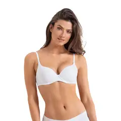 LEONISA - Sostén de realce suave con breteles multiusos 71261 Blanco