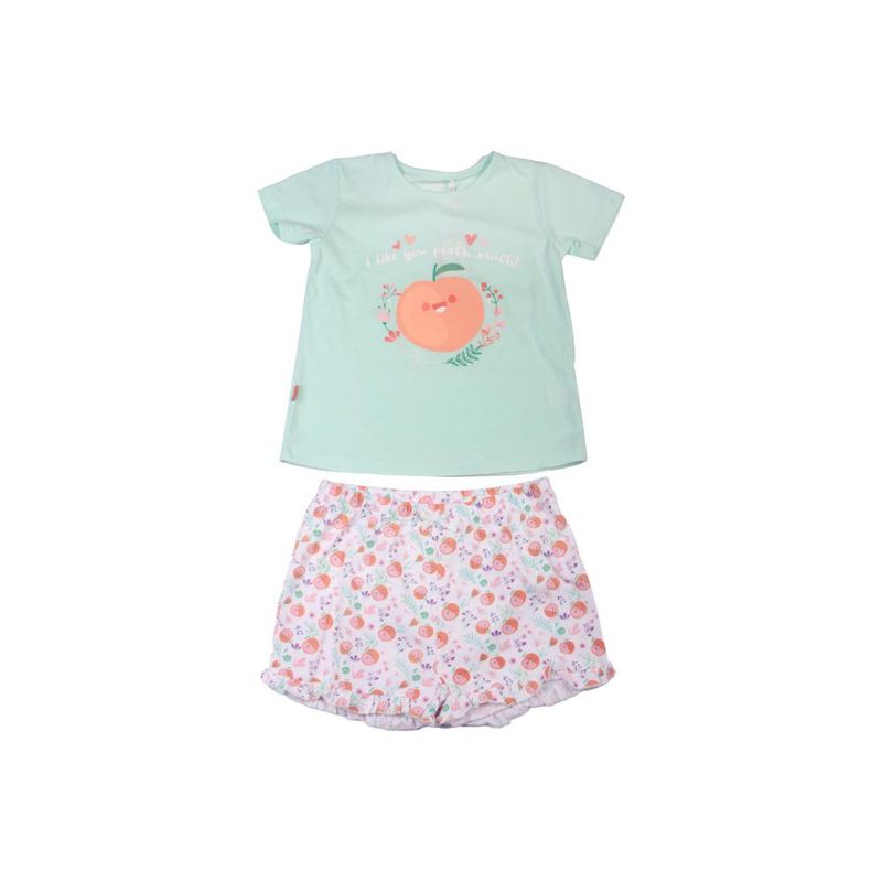 PILLIN - Pijama Niña Agua Pillin - Verde Aguamarina.-