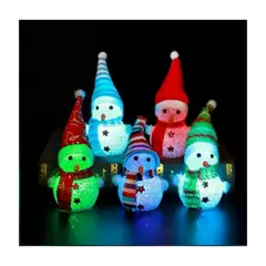 GENERICO - SET 6 ADORNOS NAVIDEÑOS CON LUZ, MONO DE NIEVE 15 CMS