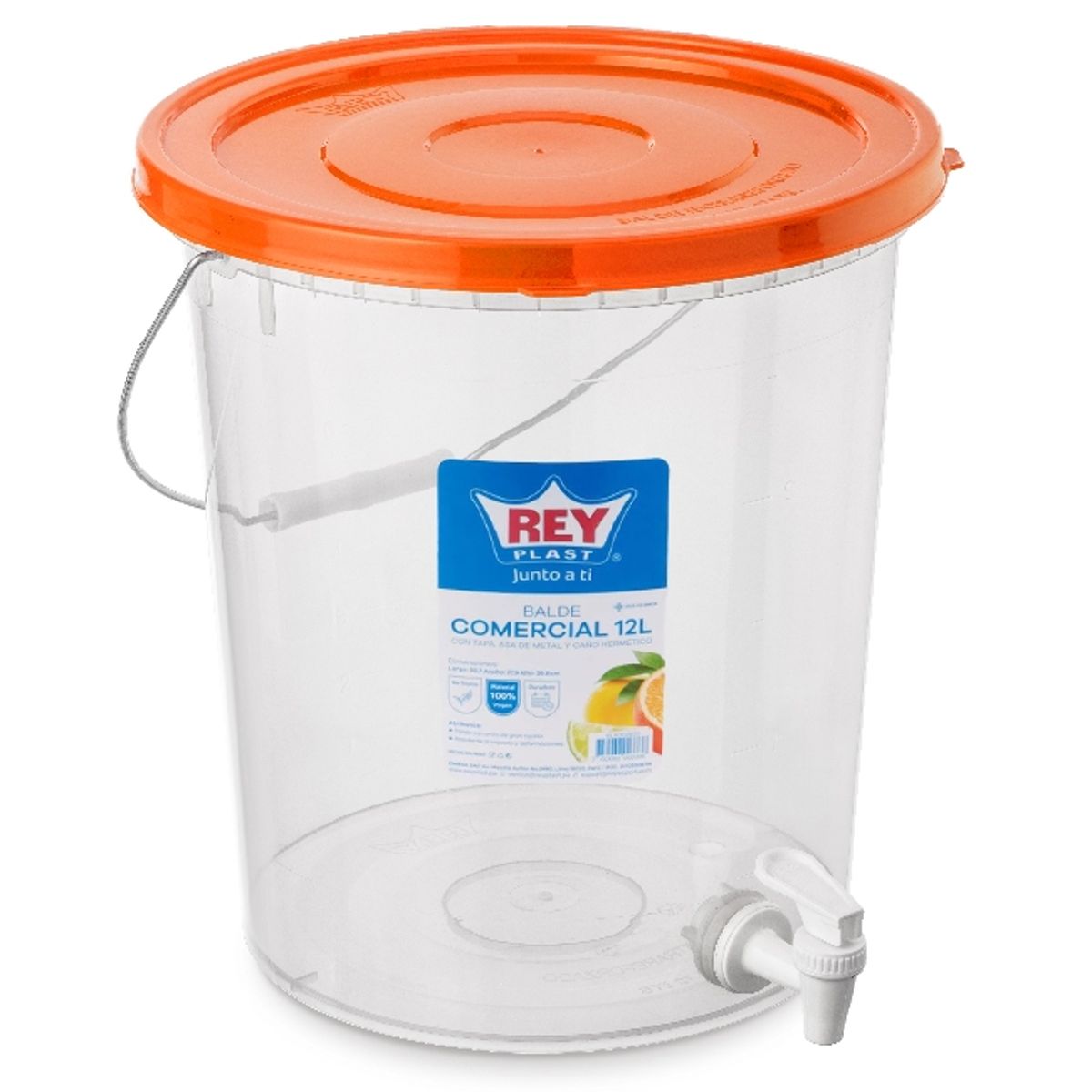 REYPLAST - Balde Dispensador Contenedor Con Grifo Caño 12 Lts