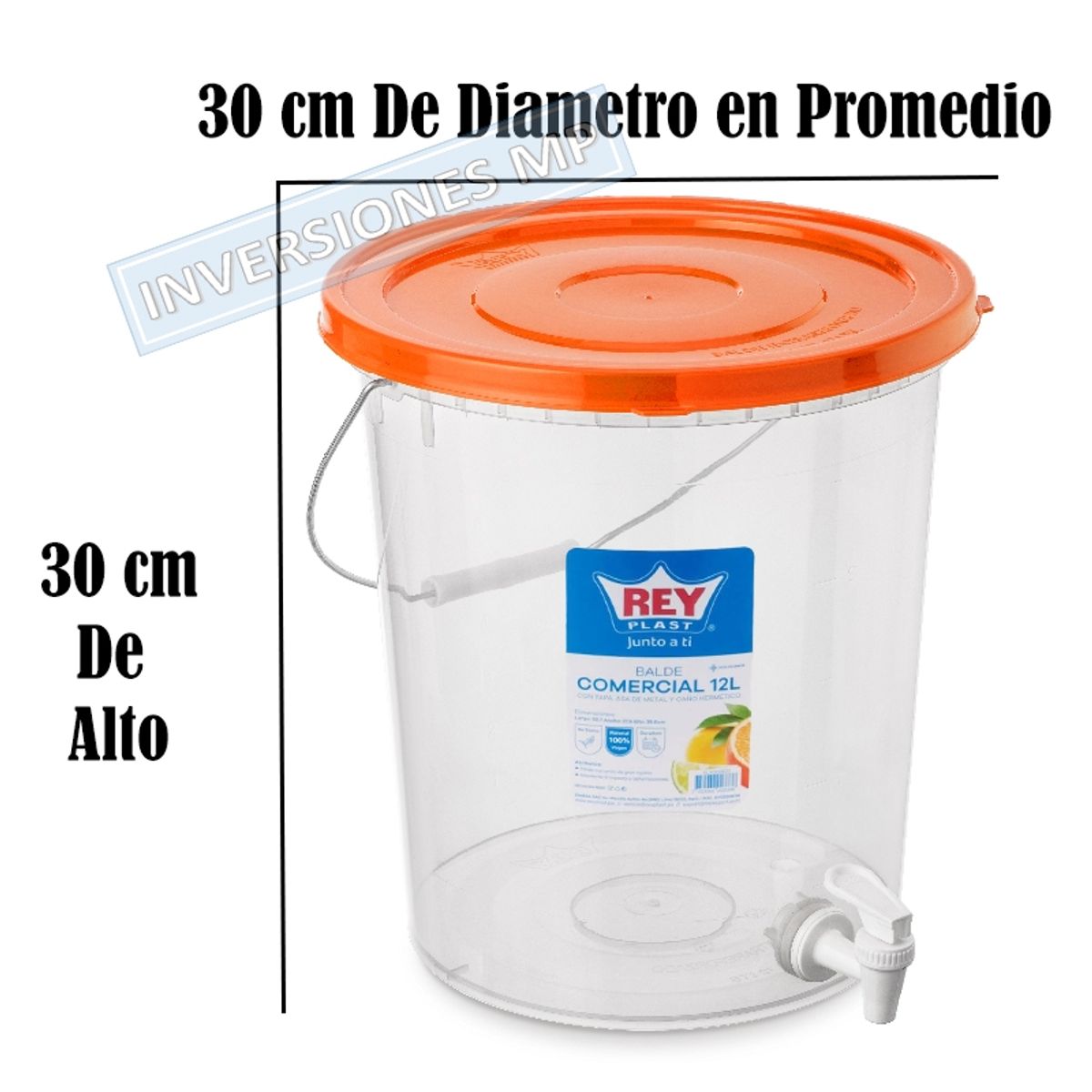 REYPLAST - Balde Dispensador Contenedor Con Grifo Caño 12 Lts