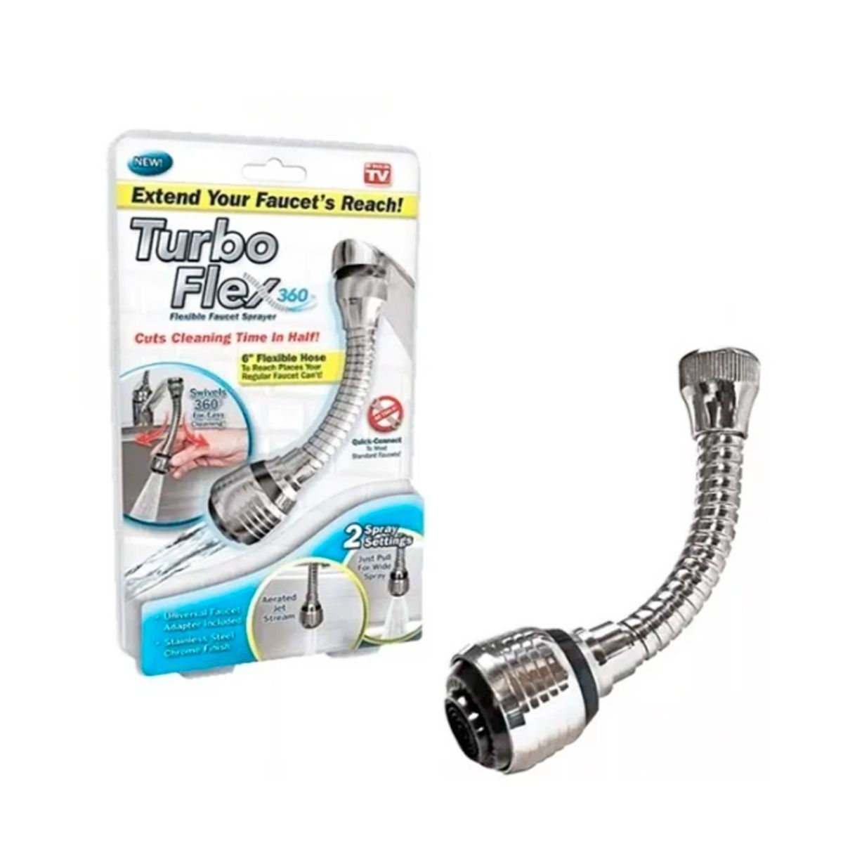 GENERICO - Extension Flexible Llave Agua 360 Cocina Baño