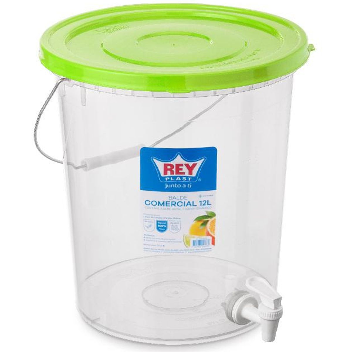 REYPLAST - Balde Dispensador Contenedor Comercial Con Grifo Caño 12 Lts