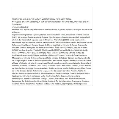 Imagen 2 del producto Serum exfoliante anti acné AHA BHA PHA 30 days miracle serum