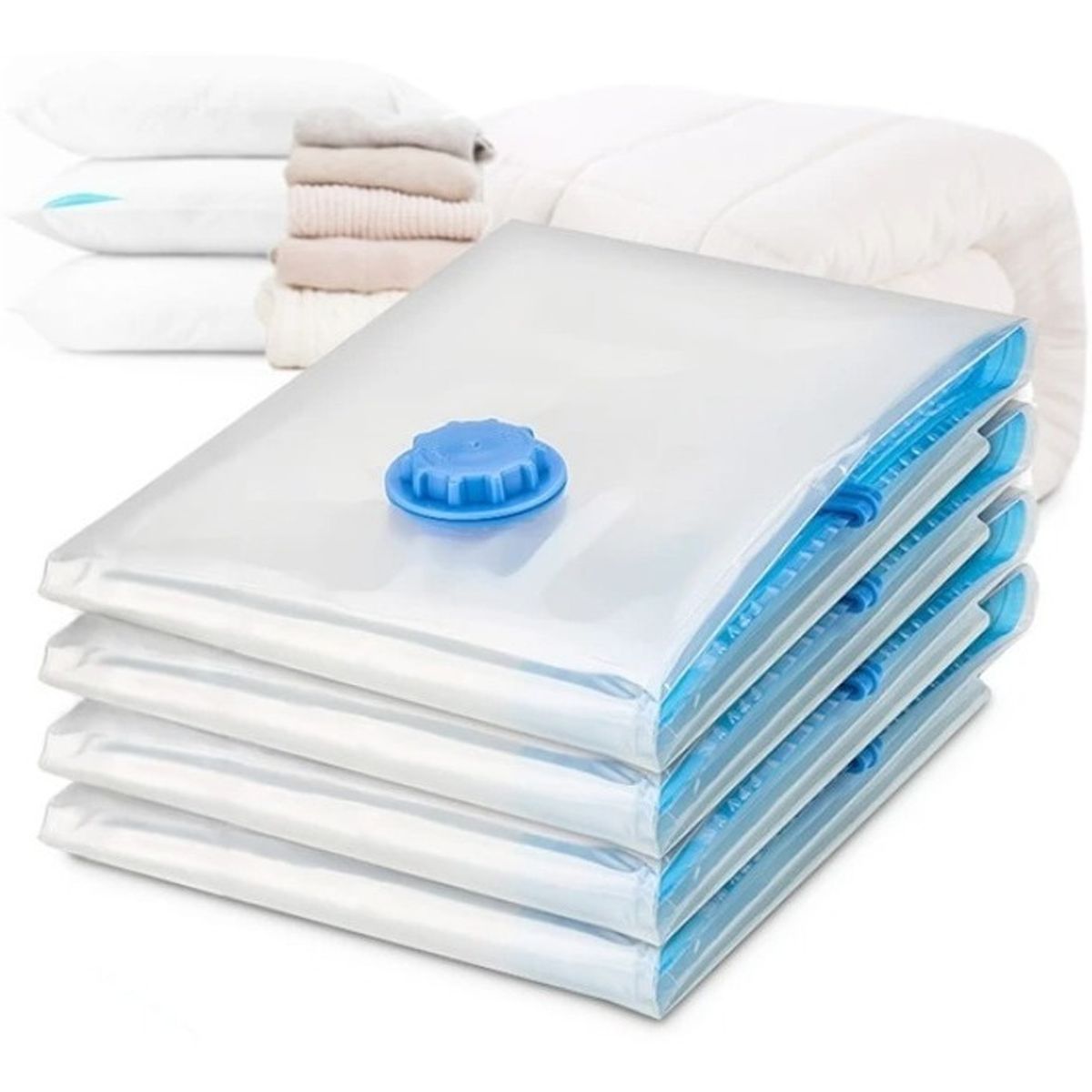 GENERICO - Pack 12 Bolsas Al Vacio Comprimir Ropa Ahorra Espacio 80 x 110