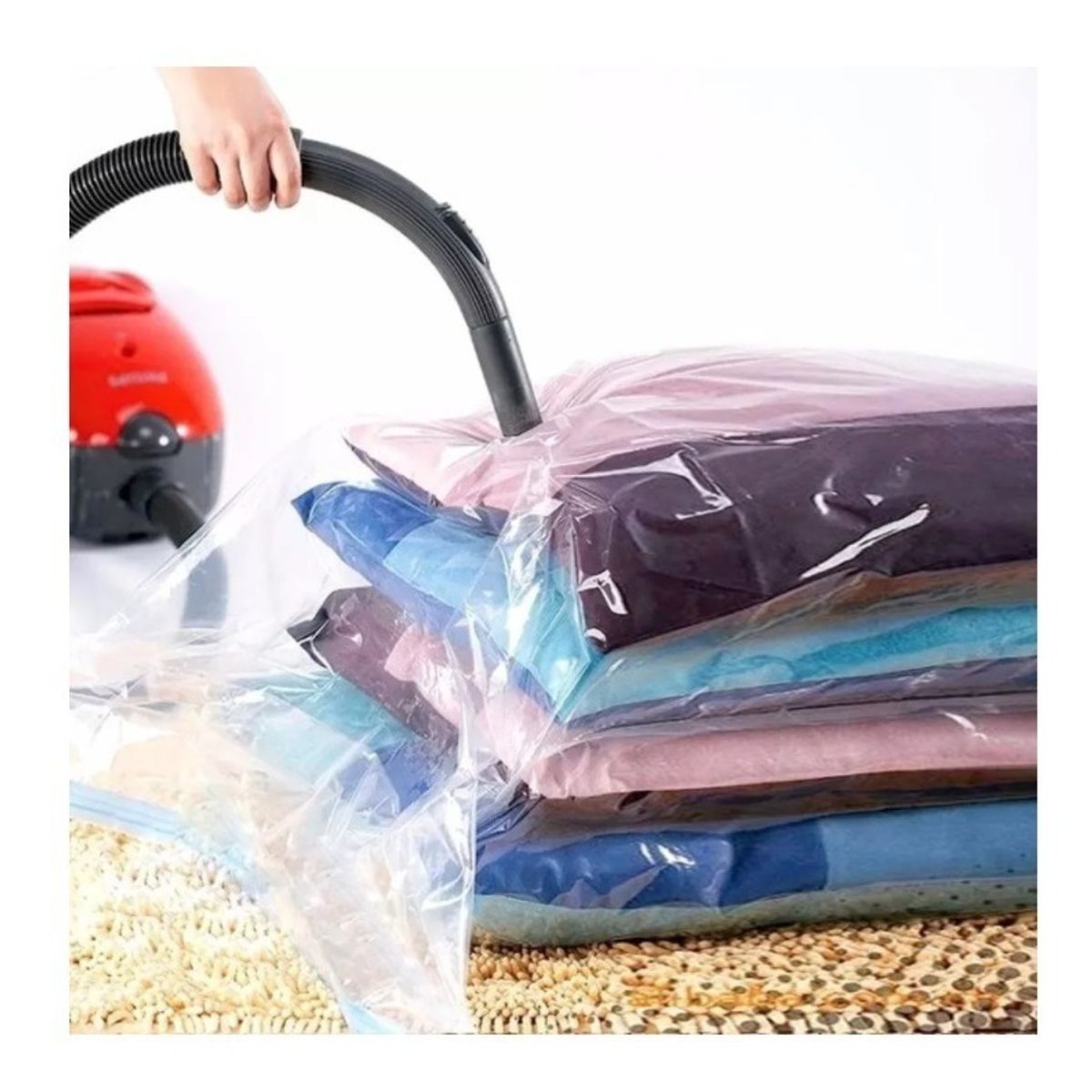 GENERICO - Pack 12 Bolsas Al Vacio Comprimir Ropa Ahorra Espacio 80 x 110