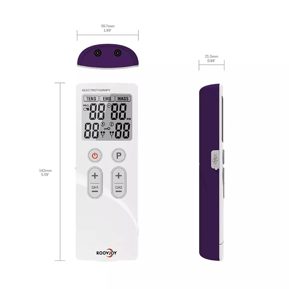 GENERICO - Electroterapia  Tens  Ems  Masaje de pulso  Recargable USB  R-C3