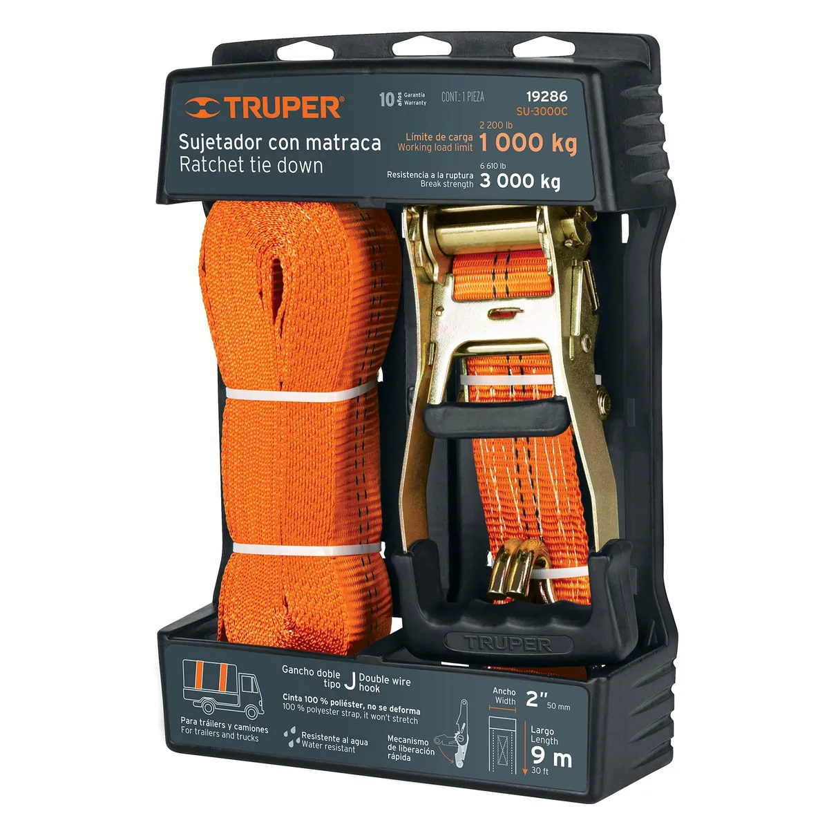 TRUPER - Eslinga Para Carga 3000kg 9 Mts Truper Su-3000c