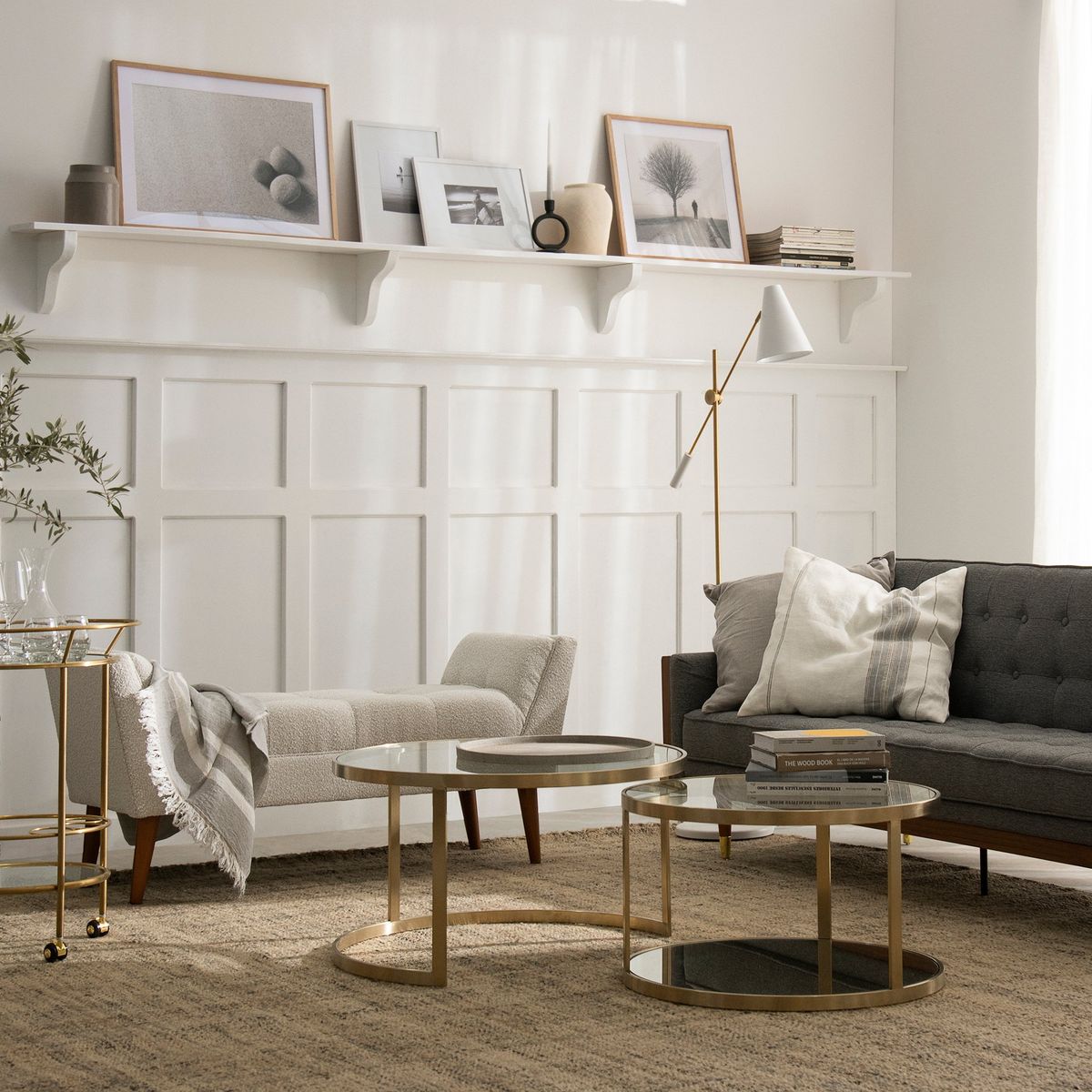 ROSEN - Banqueta Rosen Beyoglu Tela Gris