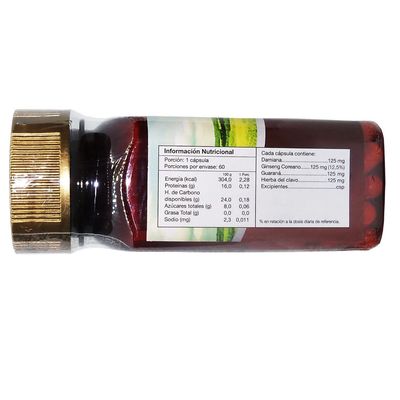 Imagen 2 del producto Exotique : Ginseng + Guarana ++ Nf 3 Frascos 3x60 Caps. Vigor