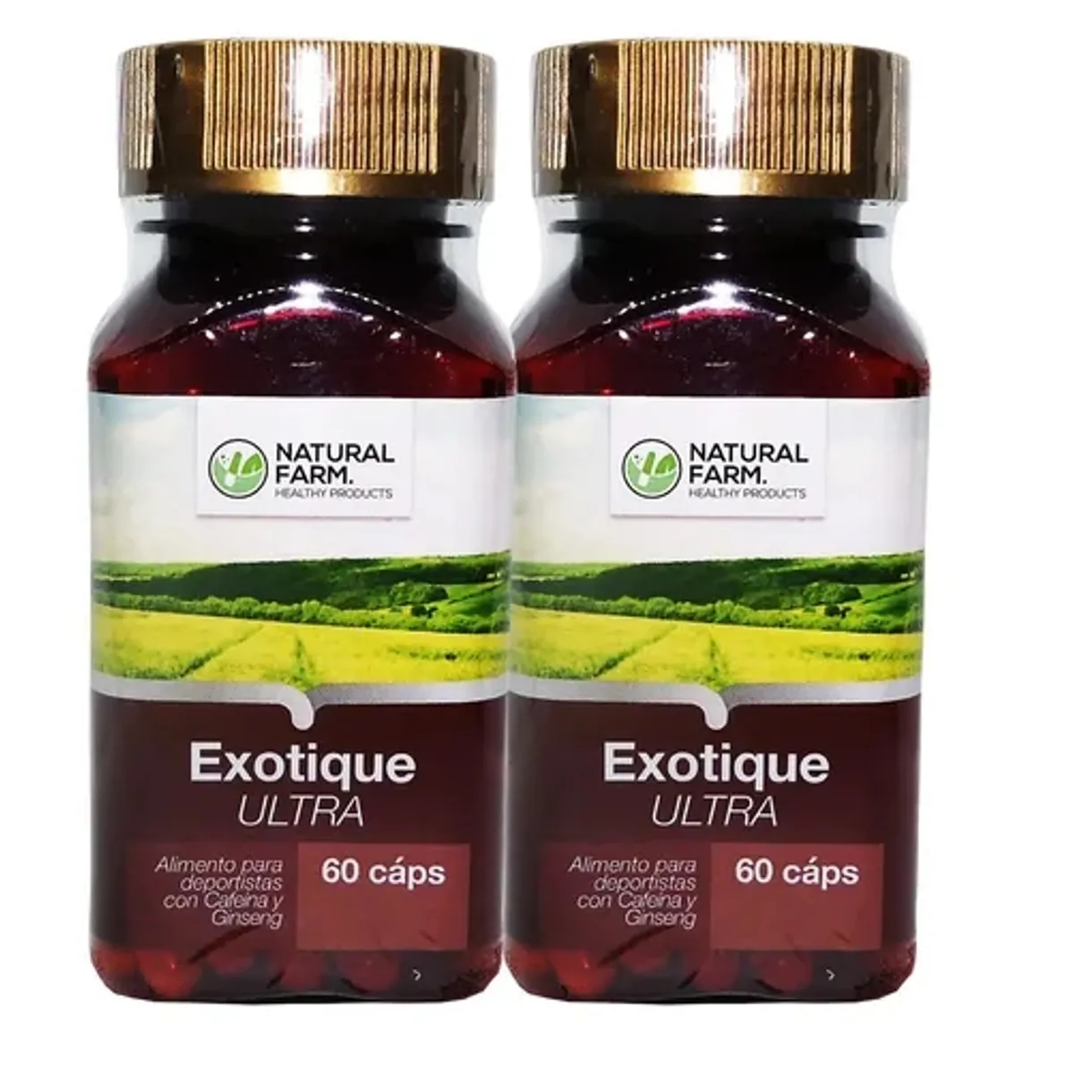 NATURAL FARM - Exotique : Ginseng + Guarana ++ Nf 2 Frascos 2x60 Caps. Vigor