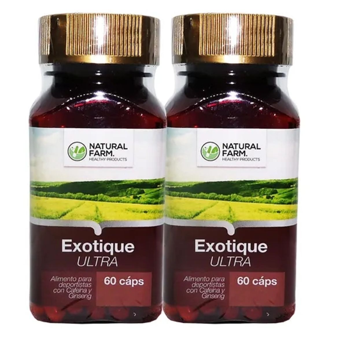 NATURAL FARM - Exotique : Ginseng + Guarana ++ Nf 2 Frascos 2x60 Caps. Vigor