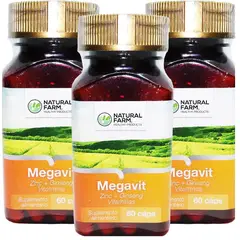 NATURAL FARM - Pack 3 Megavit Nf Multi Vitaminico 3x60 Capsulas