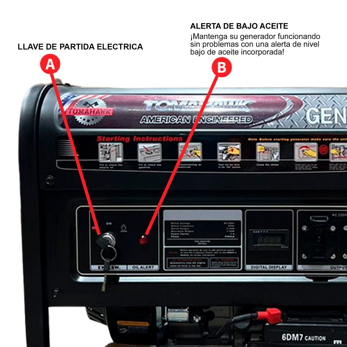 TOMAHAWK POWER - Generador 3500W Tomahawk Power TG3500E PARTIDA ELECTRICA