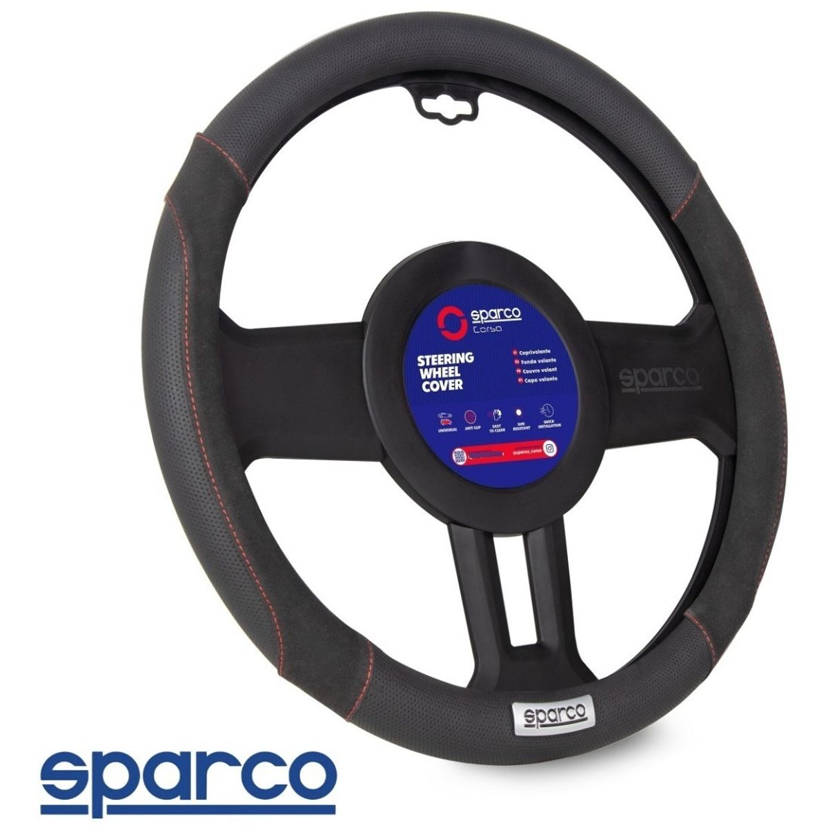 SPARCO - Funda Cubre Volante Sparco Excelente Calidad 1112bk