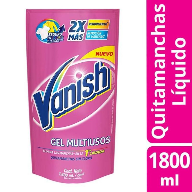 VANISH - Quitamanchas Líquido Gel Multiuso Rosa 1800ml Doypack Vanish