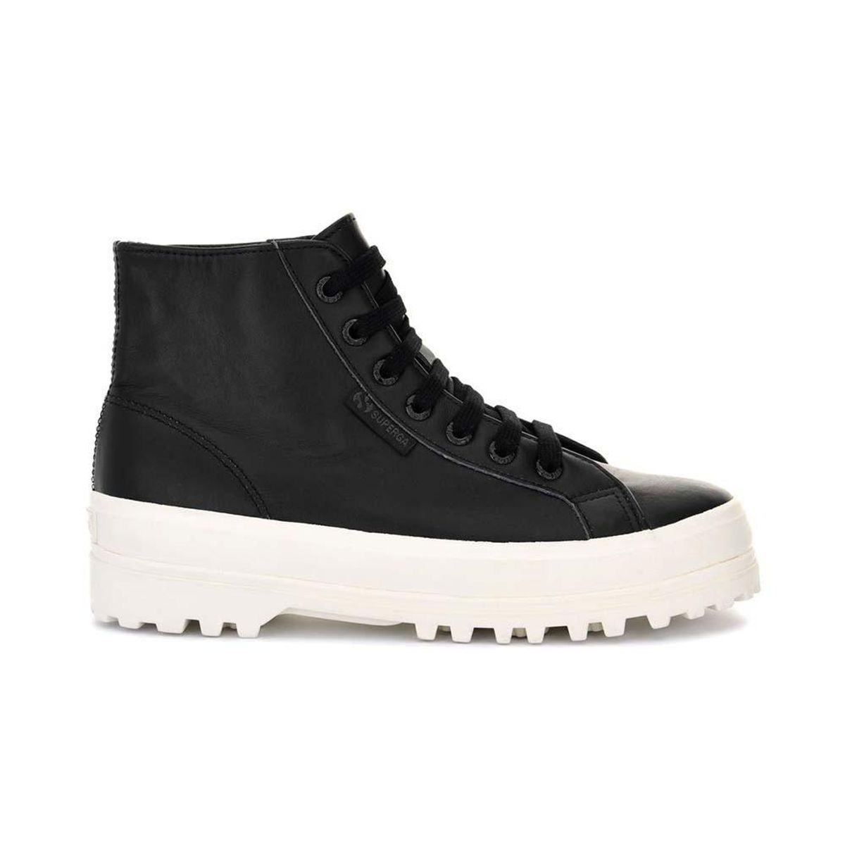 SUPERGA - Zapatilla 2341 Alpina Nappa Black F Avorio - Negro