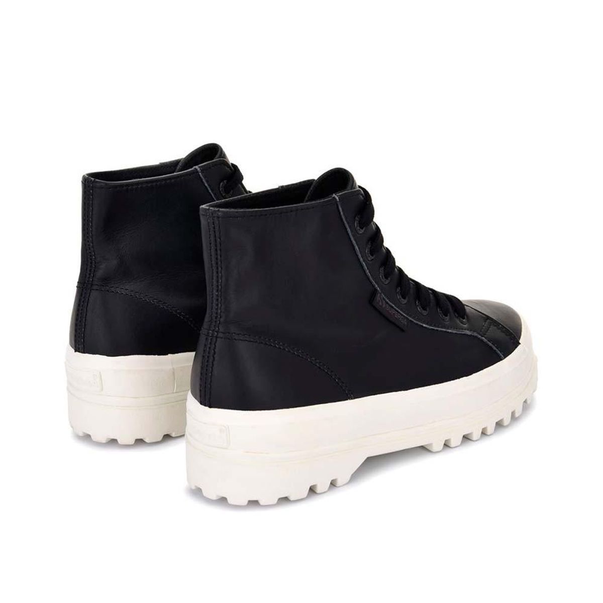 SUPERGA - Zapatilla 2341 Alpina Nappa Black F Avorio - Negro