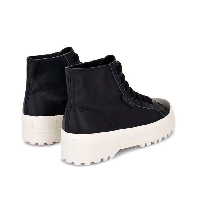 SUPERGA - Zapatilla 2341 Alpina Nappa Black F Avorio - Negro