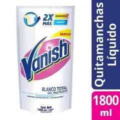 VANISH - Quitamanchas Líquido Gel Multiuso Blanco Total 1800ml