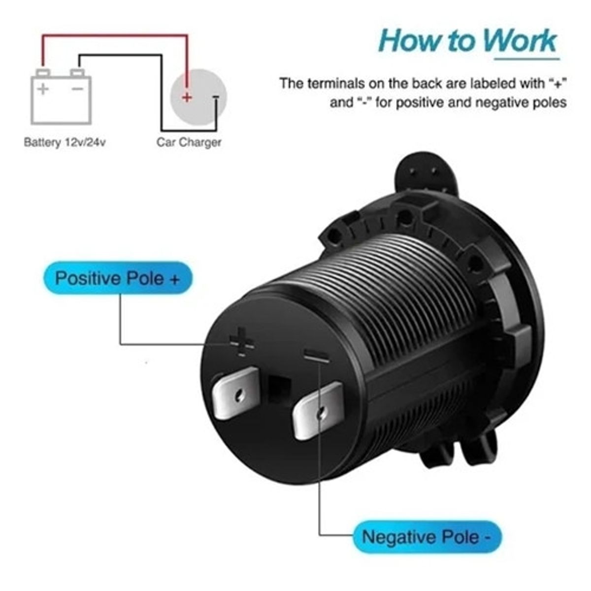 KUANGYE - Kit Enchufe Toma 12v 24v Auto Bus Camión Camper Embarcación