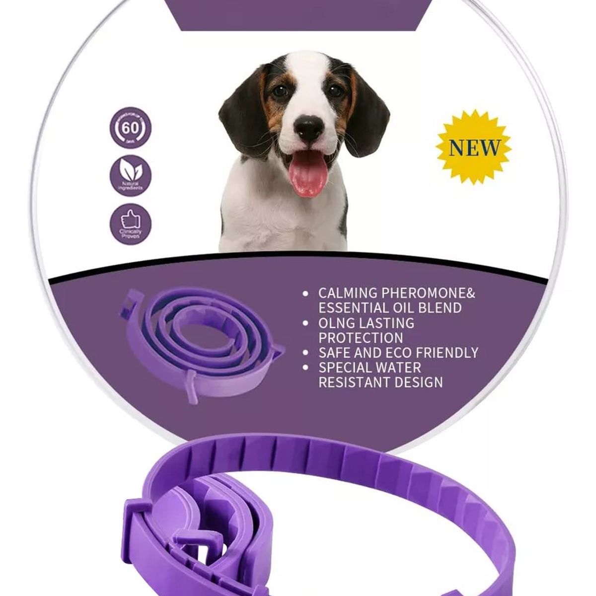 KUANGYE - Collar Calmante Perro Ajustable Calma Ansiedad Relajante