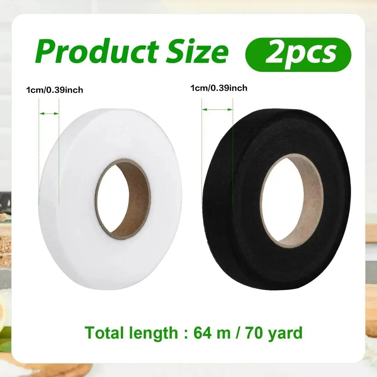 KUANGYE - Cinta Adhesiva Tela Bastas Parches Roturas Color Blanca