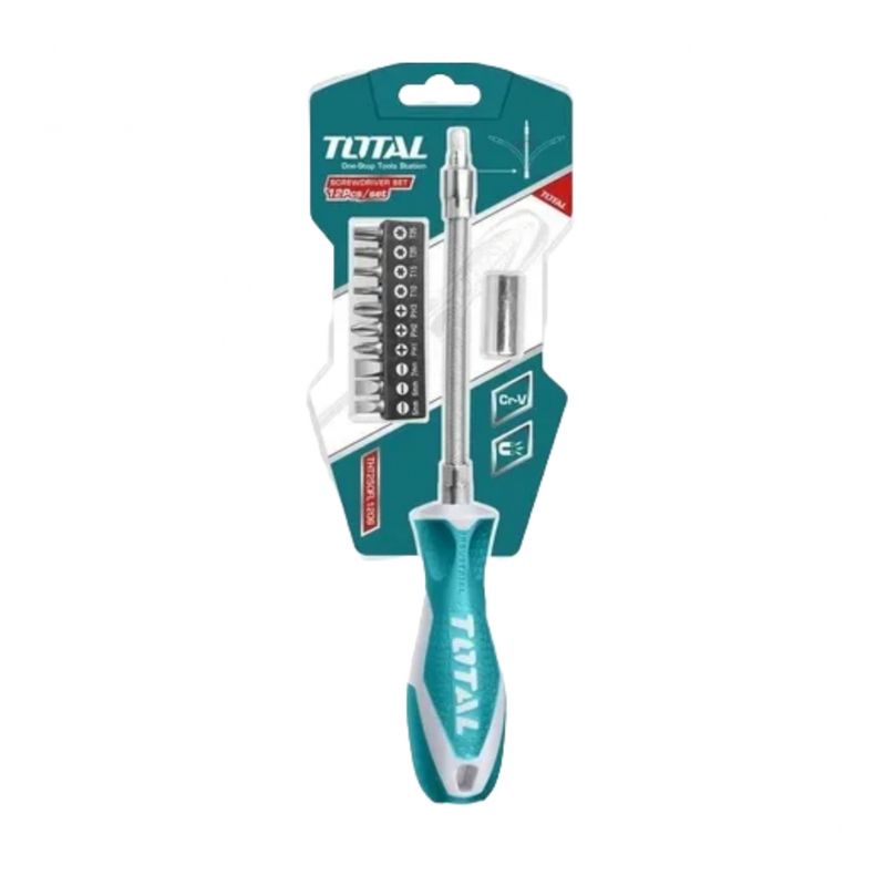 TOTAL TOOLS - Juego De Destornillador Con Eje Flexible Por 12Pcs